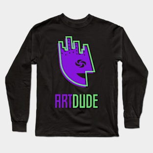 YourArtDude Logo In Purple And Lime Long Sleeve T-Shirt